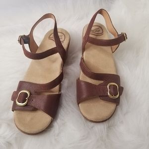 Dansko Brown Leather Sacha Ankle Stap Sandals 10